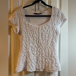 Elegant White Textured Blouse